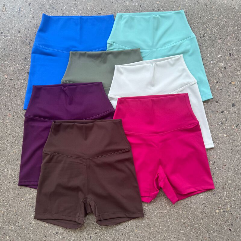 Yoga Sports Shorts for Women, Summer Dopamine-Colored High-Waisted Jogging Shorts, Breathable High-Elastic Brushed Fabric