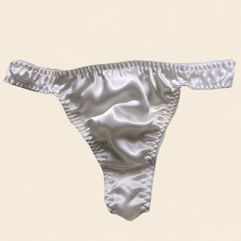 Qi Si Qiao sang silk underwear men's thong silk sexy T pants underwear 0 bound silk leggings