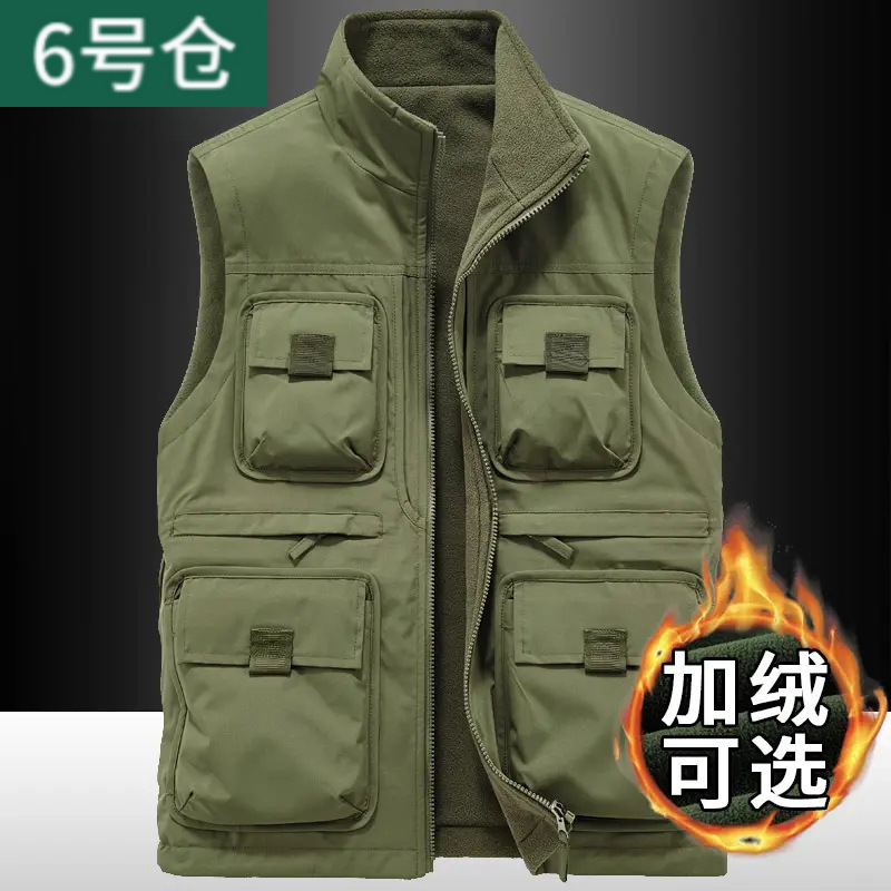 多口袋马甲秋冬工装休闲马甲钓鱼登山户外新款加绒马甲|undefined