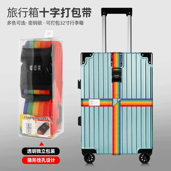 Cross-border luggage strap brand new super version hanging hole pvc boxed luggage strap air transport explosion-proof reinforced belt