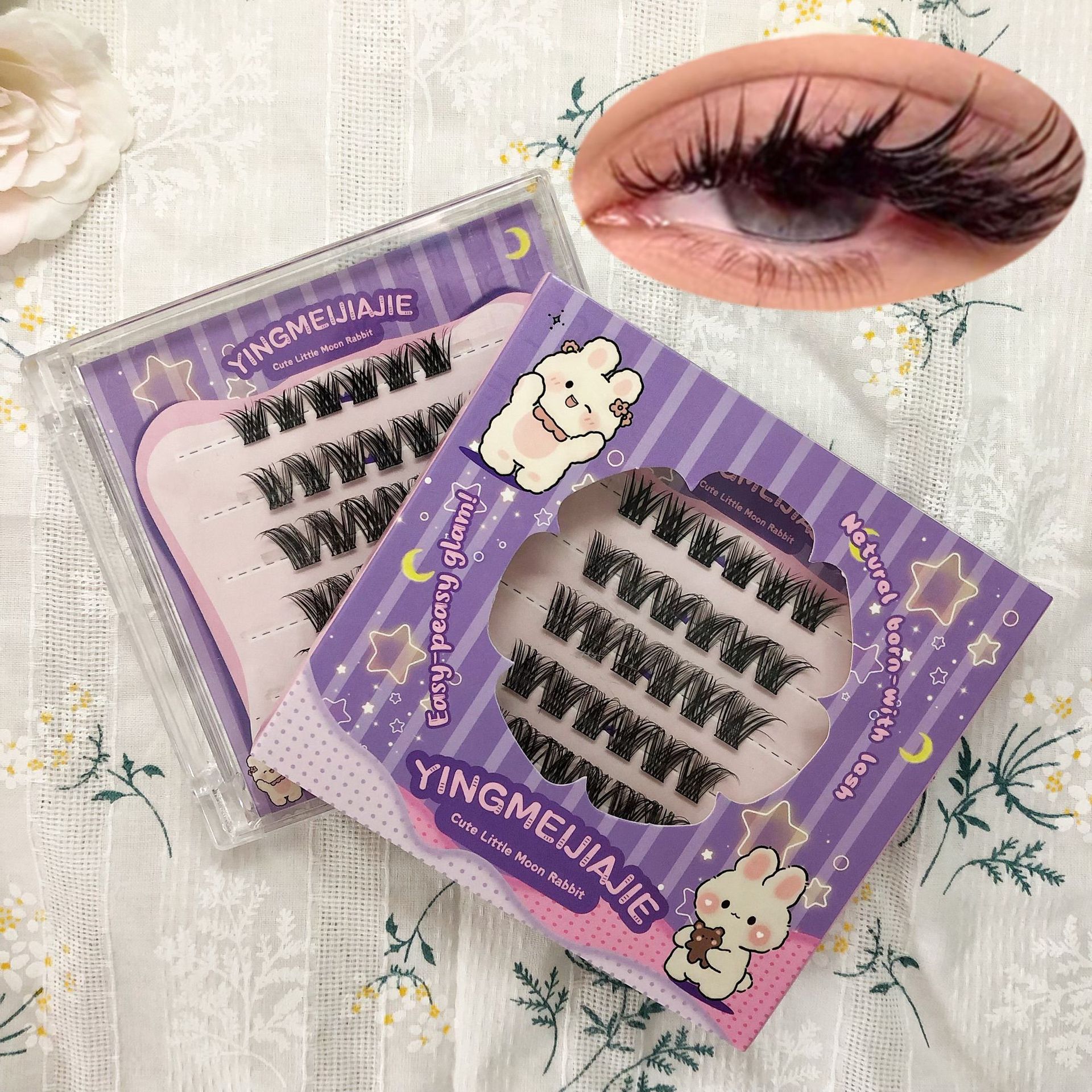 Las pestañas falsas transfronterizas, las pestañas DIY, extensiones de pestañas densas y hermosas, un solo racimo de pestañas falsas sin pegamento de Europa y Estados Unidos.