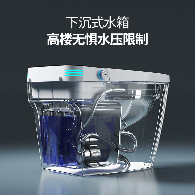 inodoro inteligente de baños de Chaozhou ligero inteligente integral sifon totalmente automático tipo de calentamiento instantáneo con tanque de agua sin restricción de presión de agua