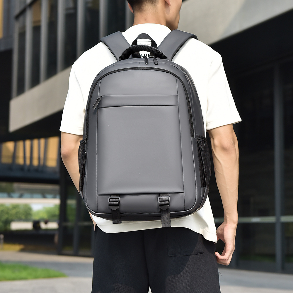 Business Commuting Backpack, Water-Resistant 15.6inch Laptop Bag, Simple Large-Capacity Men's Daily Backpack_voghion.com