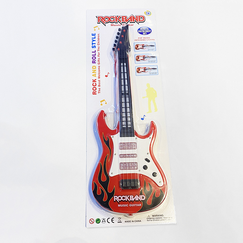 Transfronterizo Nueva simulación de música flash de guitarra de música de luz ABS guitarra de instrumentos musicales para niños guitarra