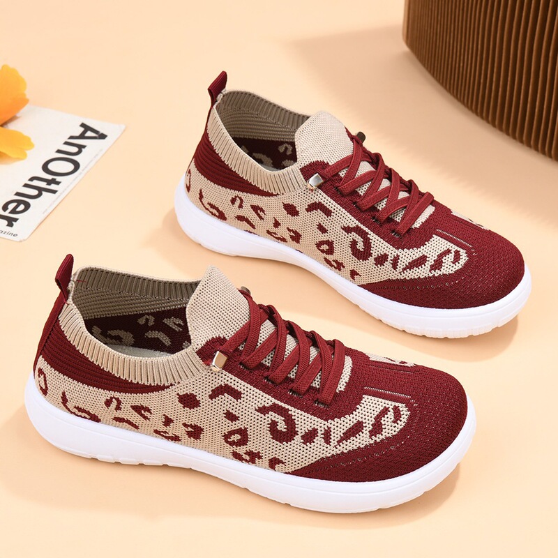 2026 Spring/Summer New Leopard Print Knit Sneakers for Women, Soft Sole Lightweight Mom's Walking Shoes, Non-Slip Casual Shoes 2026 Spring/Summer New Leopard Print Knit Sneakers for Women, Soft Sole Lightweight Mom's Walking Shoes, Non-Slip Casual Shoes