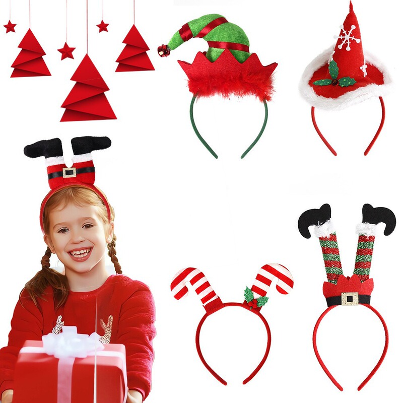 Santa Claus Long-Legged Headband Kidsren's Headwear Christmas Decoration Party Supplies Clown Christmas Hat Headband Hair Accessories