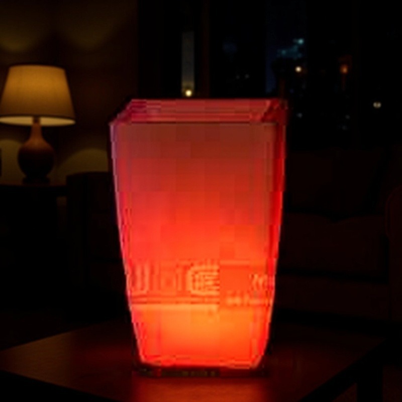 Fábrica directa LED iluminante creativo cuadrado contenedor de maceta rotomoldado RGB color completo moda iluminante decoración maceta de flores