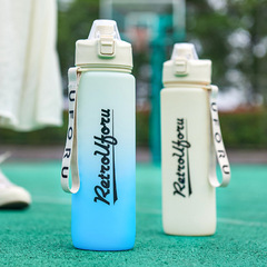 Sports water cup for women, summer large capacity plastic cup, male water bottle, student high temperature resistant portable space cup, large kettle