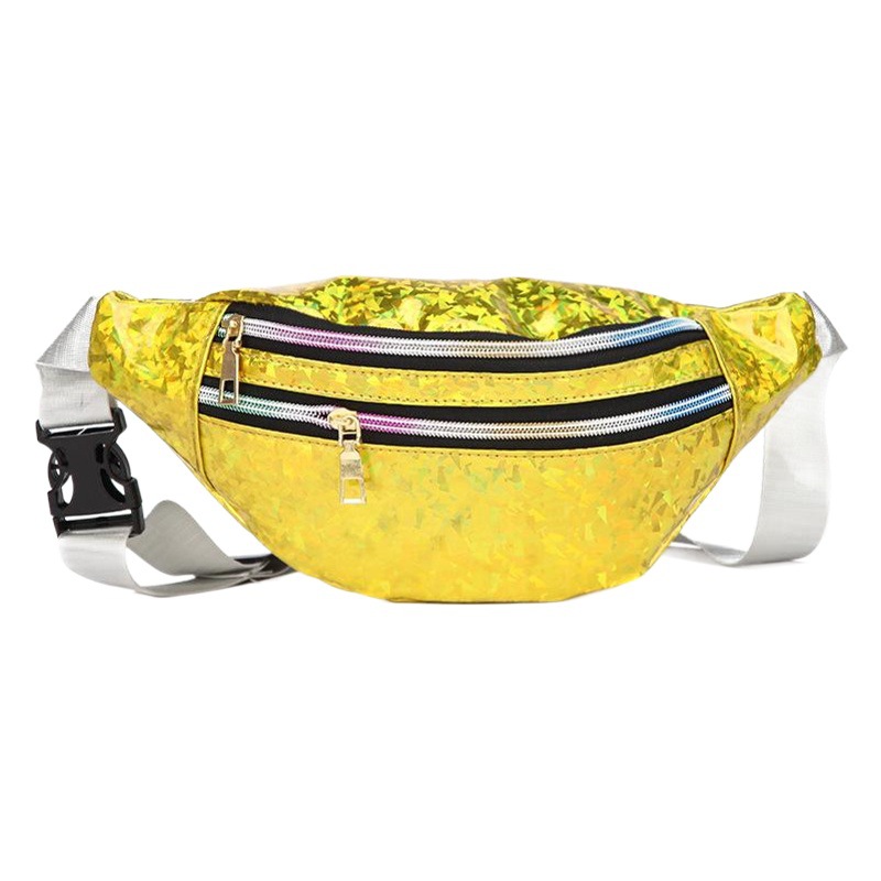 Waist Bag with Laser Sequins, Cross-Body Bag, Single-Shoulder Multi-Functional Chest Bag, Outdoor Sports Product, Versatile Men's Summer Waist Bag