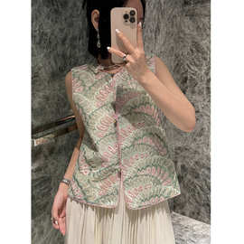 783  中式风重工刺绣真丝马甲女，S M L XL，不退不换！！