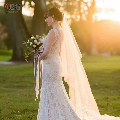 Youlapan Bridal Church Overlock Veil Simple Naked Overlock Veil Material Bridal Wedding Veil Batch V14