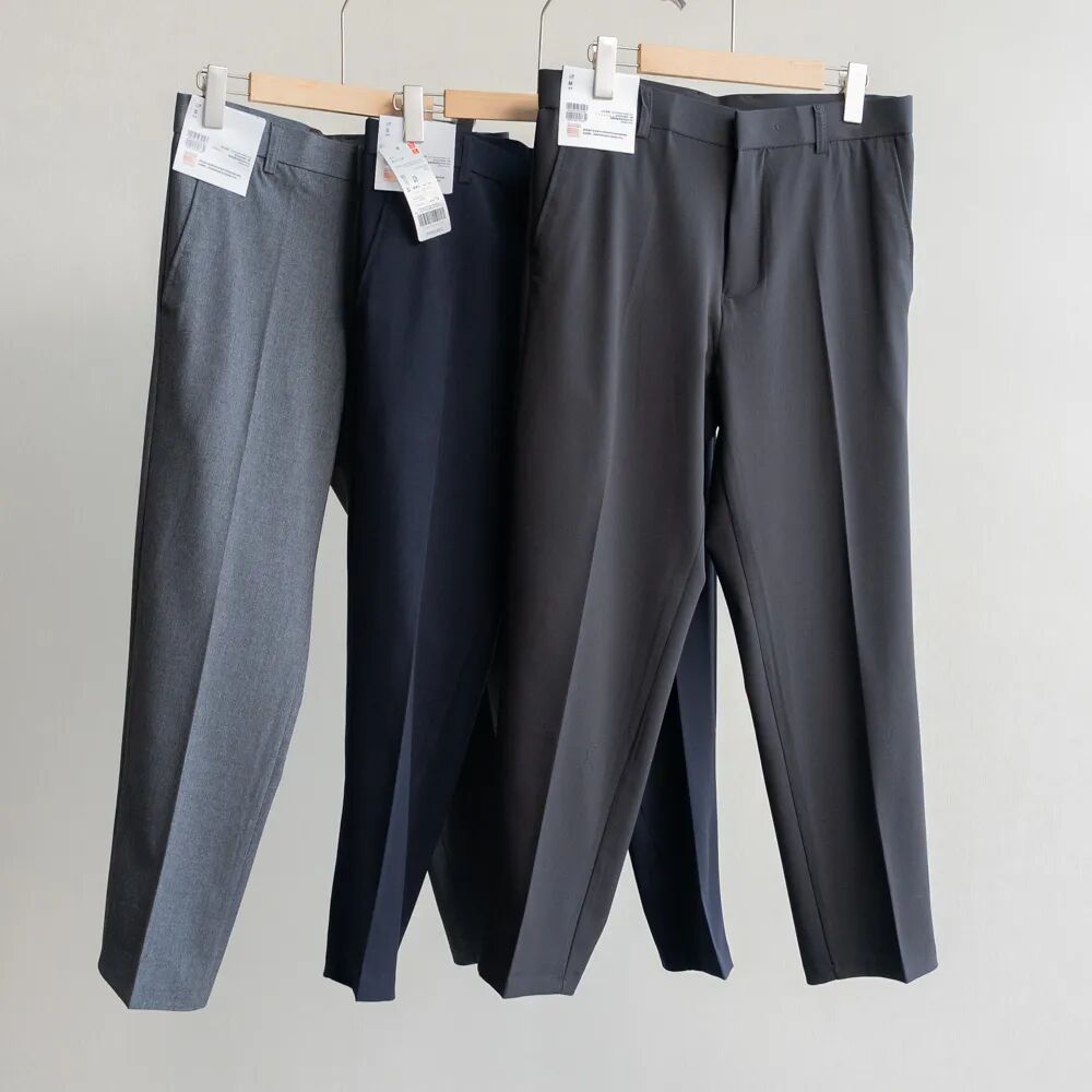 High-End Plain Stretch Suit Pants for Men, Professional Business Casual Straight-Leg Cropped Pants, Office Formal Trousers