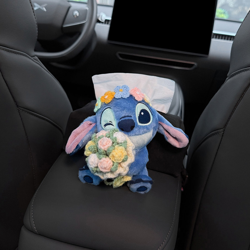 Car Tissue Box, Car Armrest Box Tissue Bag, Genuine Stitch-Style Car Tissue Bag, High-End Feel for Women