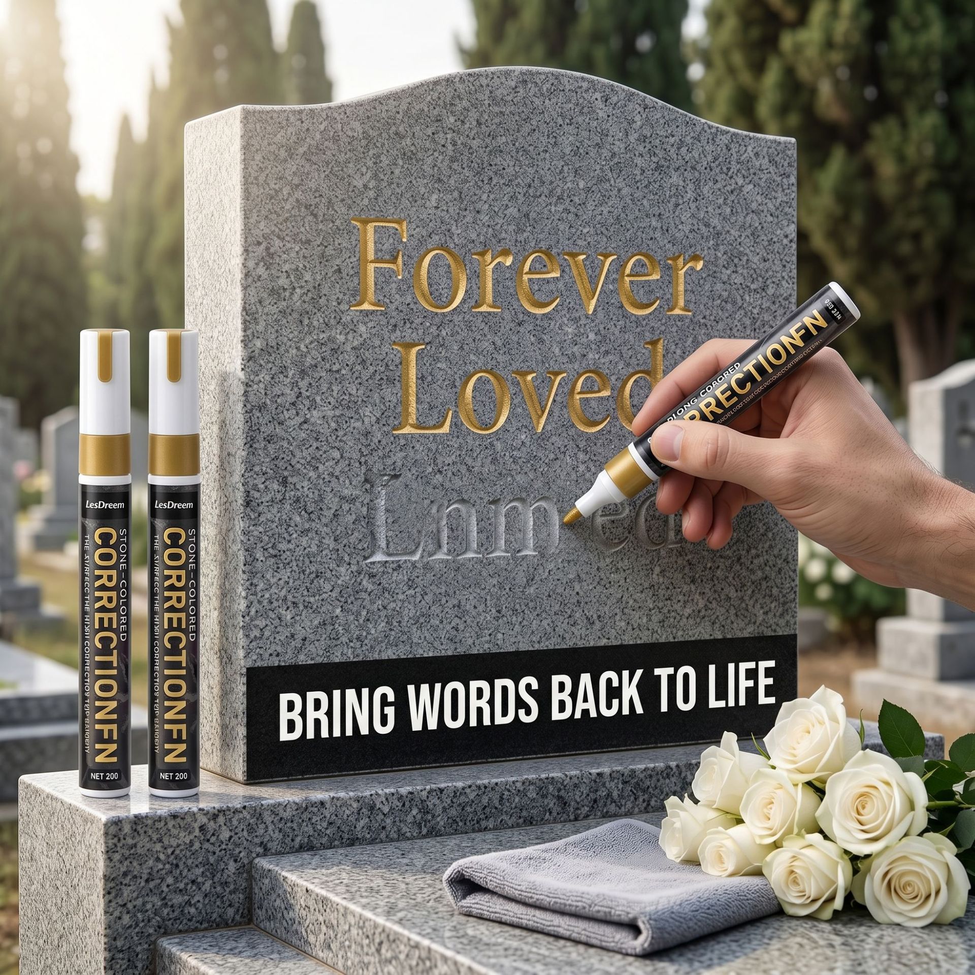 New Year's Cross-Border Special Supply of Stone碑 Repair Paint Touch-Up Pen, Waterproof, Non-Fading, Large Capacity 3mm Stone碑 Marker Pen