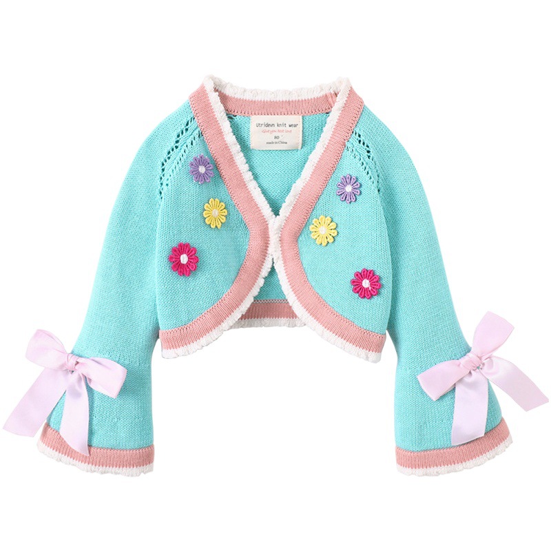 Ropa para niños DIY estilo europeo y americano corte español niños bebé suéter cardigan chal abrigo niñas de punto cardigan