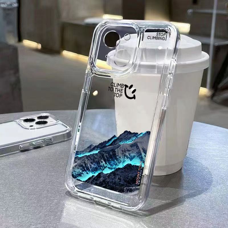 Funda para teléfono Blue Mountains compatible con Apple 17 Pro Max, a prueba de golpes, transparente para iPhone 16, estilo europeo y americano para 15, cobertura total para 14, 13