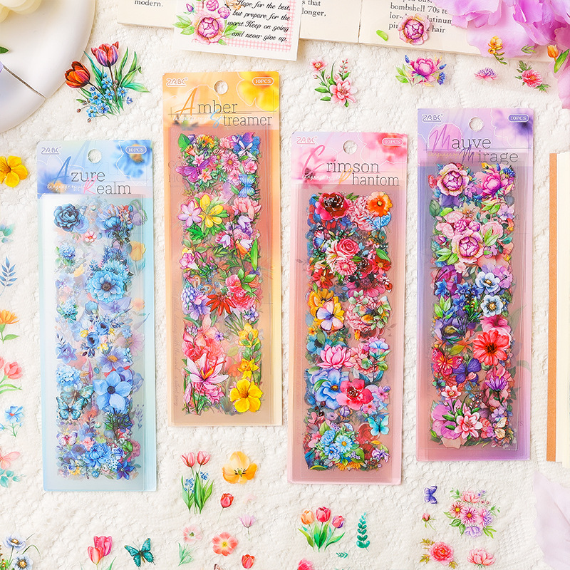 Streamer Flower Language Series Pegatina de cuenta manual de pet impermeable transparente Diary Material de decoración Pegatina de papelería