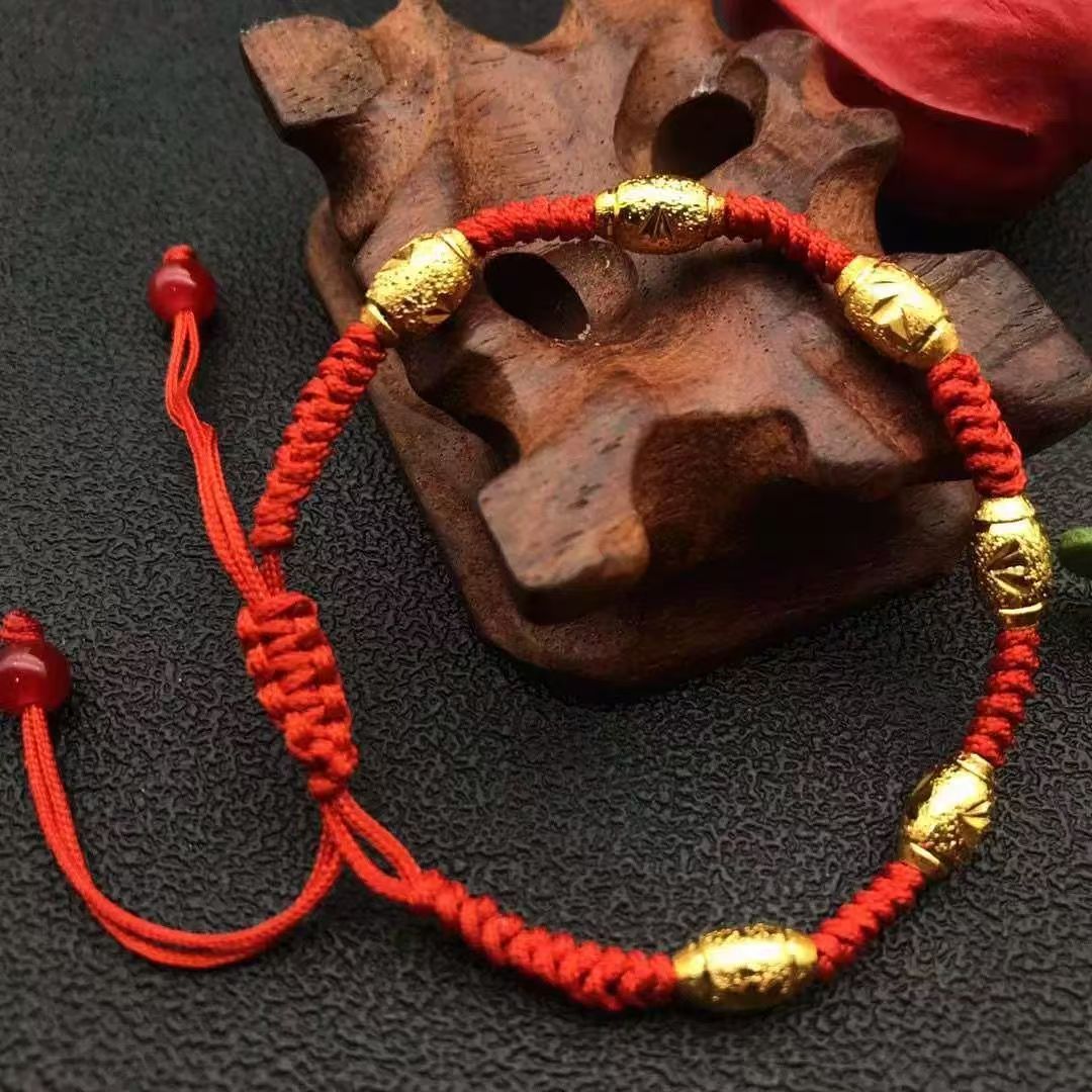 woven one bead bracelet handmade