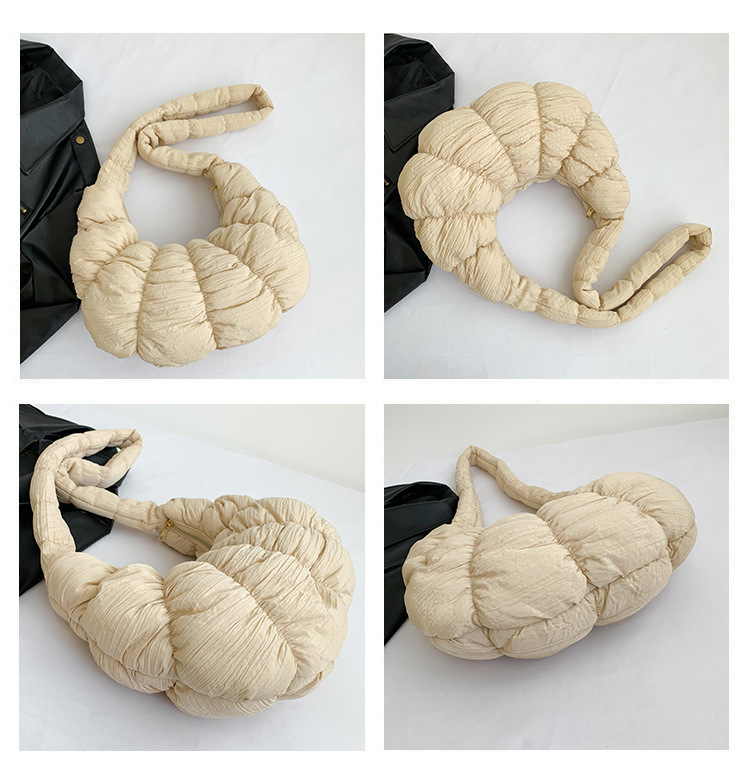 Women's Bags new croissant cloud bag pleated one shoulder crossbody sponge light versatile casual fashion dumpling women's bag_ipsvogv.com