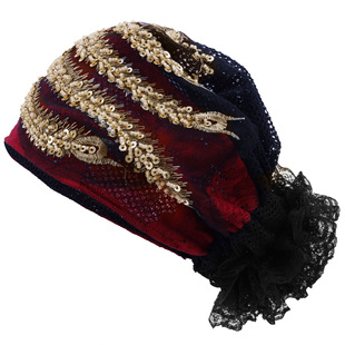 New Style Frangipani Flower Headband Hat, Fashionable Style with Flower Bag at the Back, Summer Thin Lace Toe Cap