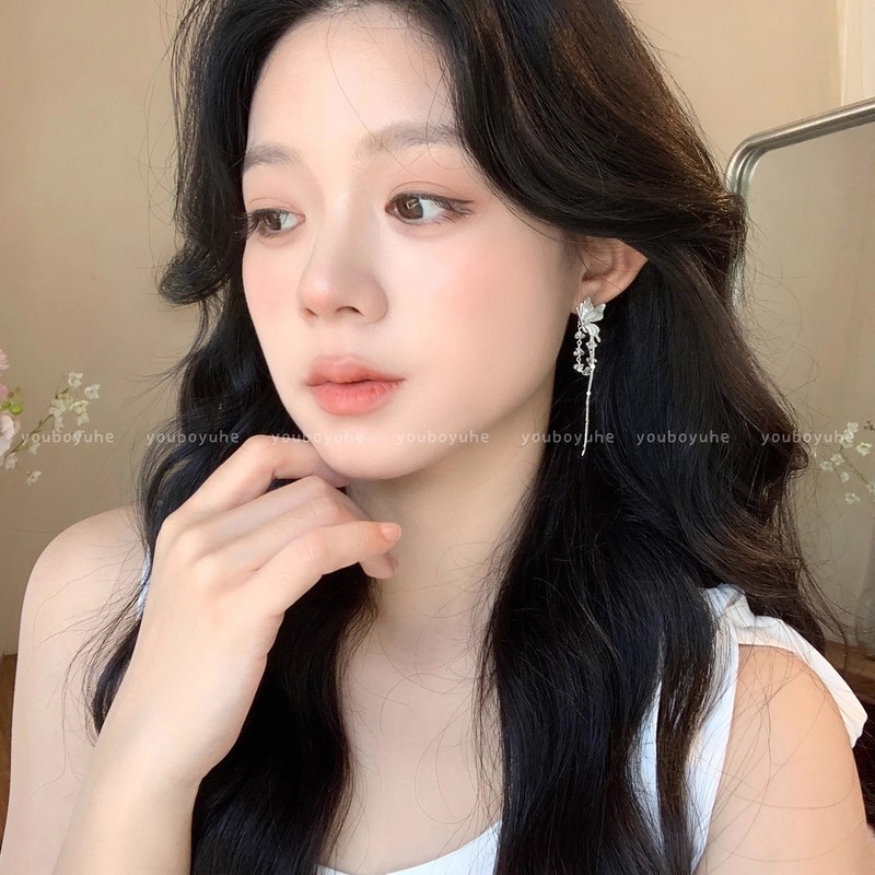 超仙精致蝴蝶流苏耳钉女轻奢高级感气质耳环2025新款冷淡风耳饰品|undefined