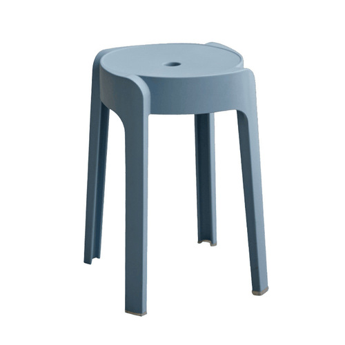 Thick plastic stool for home use, stackable dining table chair, comfortable for long sitting, windmill stool, rubber round stool