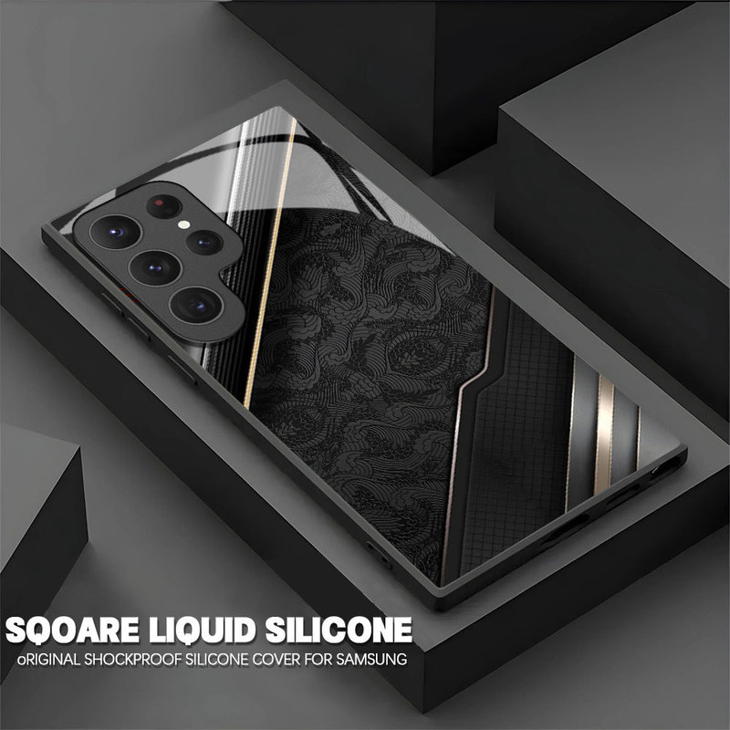 Amazon National Trend Dragon Pattern Samsung S22 Glass Case S21 Full-Cover Phone Case Galaxy S25 High-End Men's Style