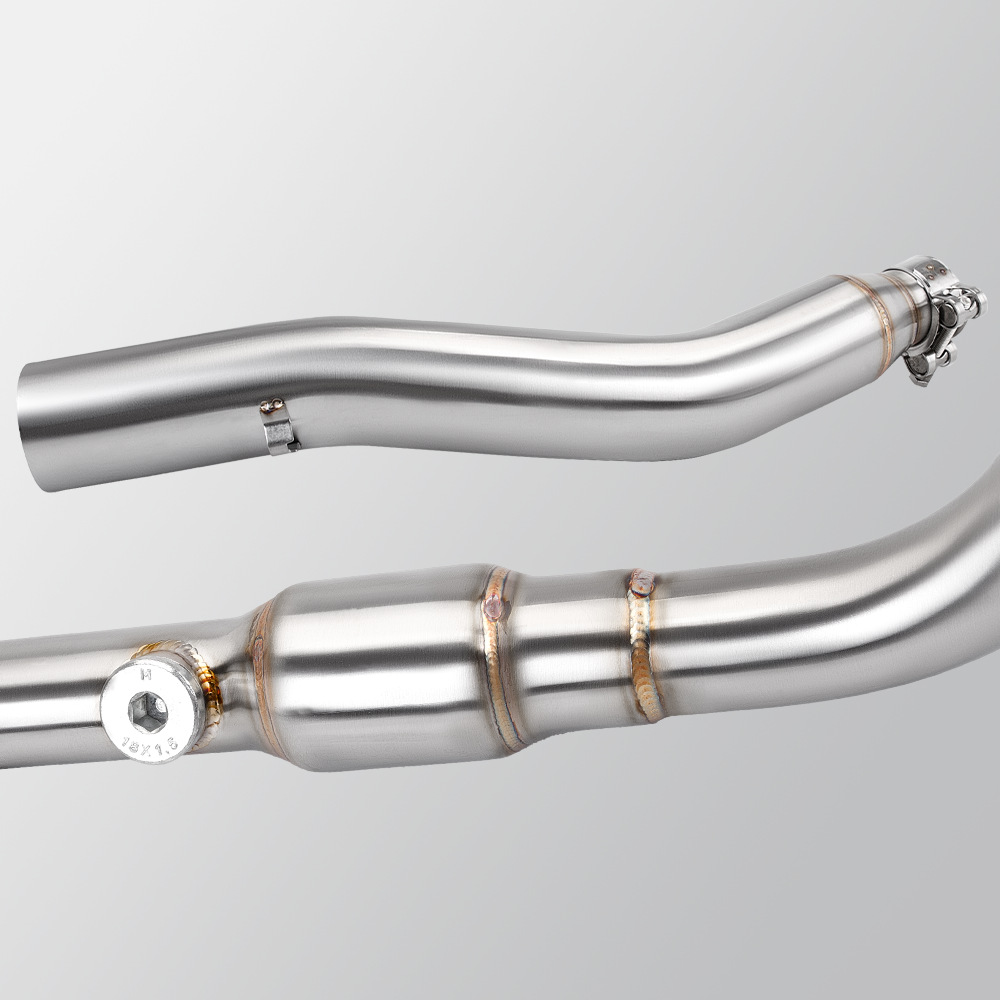 Motorcycle modification is suitable for MT15/R15 4V double oxygen port front exhaust pipe stainless steel special car