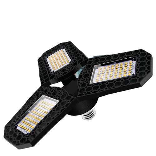 Cross-border hot selling LED garage lamp 40W60W80W lighting deformation industrial and mining lamp factory warehouse folding three-leaf lamp