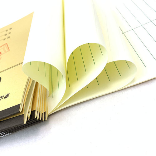 32k elementary school kindergarten homework Ben He Ge Pinyin math four-line yellow cover notebook cowhide thick workbook