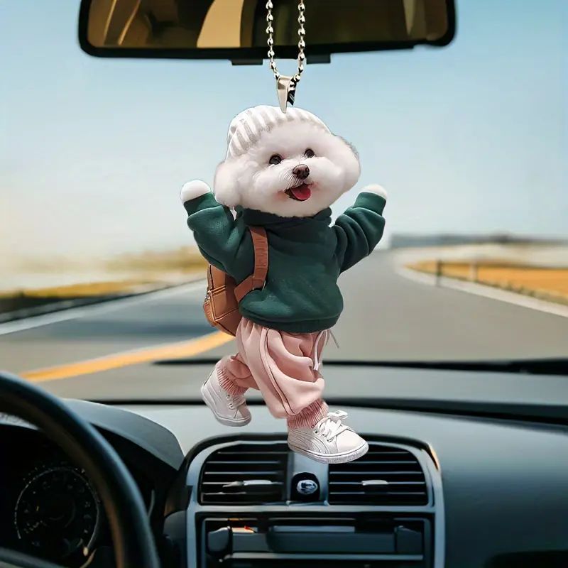 Nuevos productos transfronterizos planos de acrílico bolsos creativos llaveros colgantes de automóviles para amigos image 4
