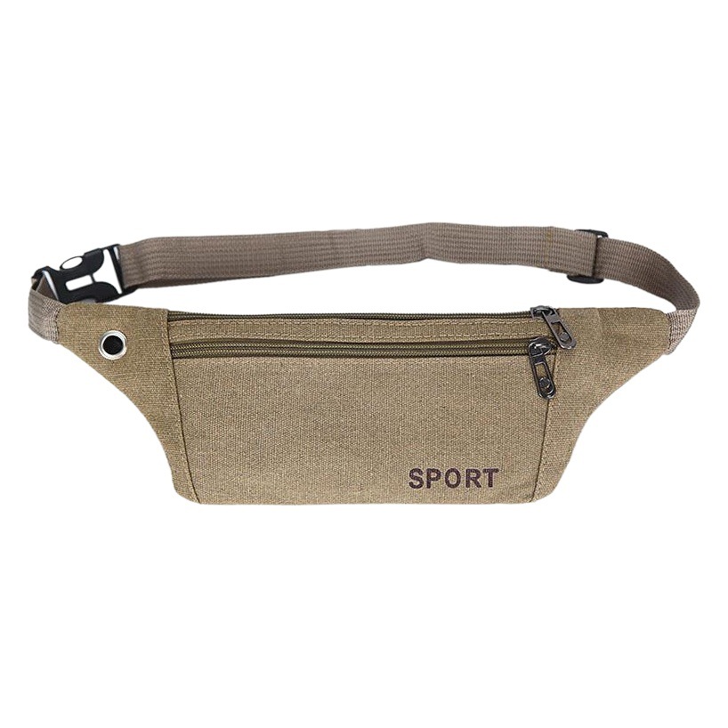 Factory direct Korean sports leisure canvas invisible anti-theft personal waist bag men and women travel cycling backpack