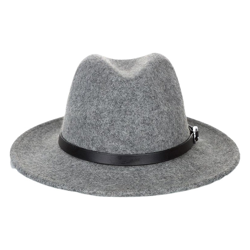 Sombrero de otoño e invierno sombrero de copa de lana pura Sombrero de jazz británico Moda transfronteriza europea y americana plana neutra · Ala · sombrero de fieltro