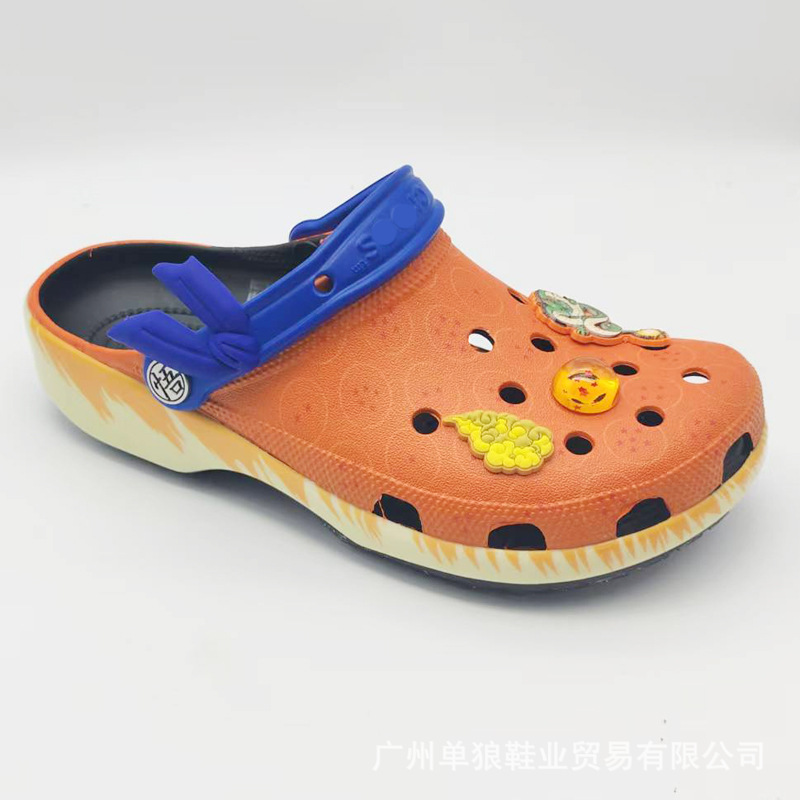 Nuevos zapatos de verano Gokong para adultos zapatos de playa EVA dos zapatillas frías perezosas con zapatos de flores fábrica al por mayor