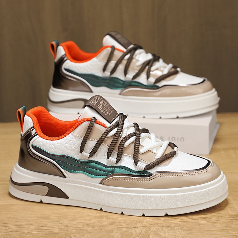 Zapatos de cuero de primavera para hombres zapatos de skate para hombres 2025 nuevos zapatos deportivos casuales para estudiantes personales de moda juveniles