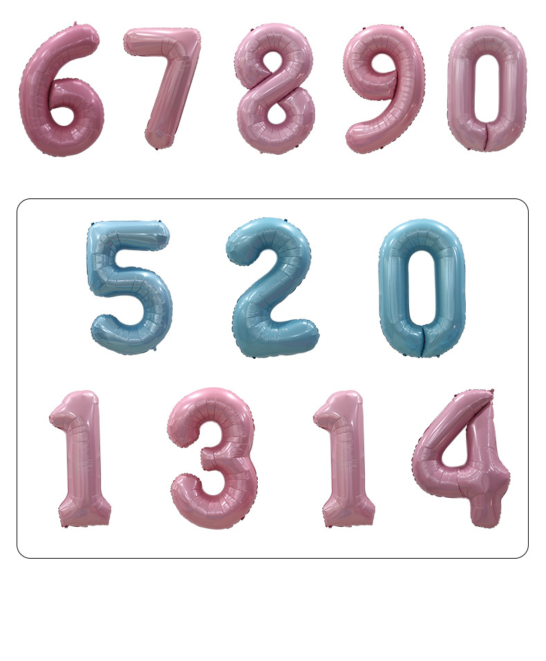 33g Weight Balloons Event & Party Supplies Party Occasion Aluminum Film Material Birthday Festival Number Pattern Birthday Number Aluminum Film Party Balloons