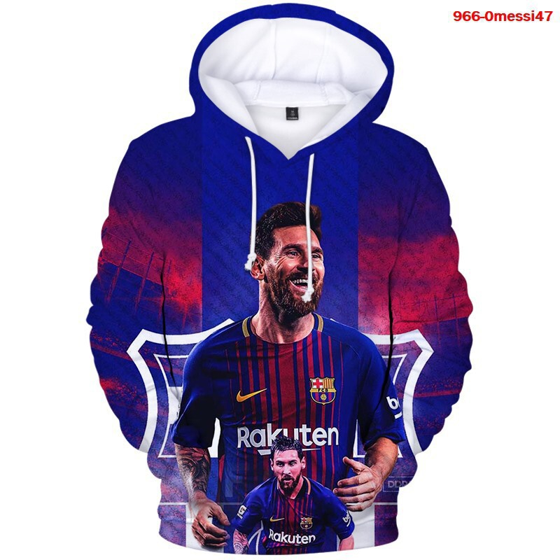 2023 cross-border popular football star Massey 3D printed adult sweater Spring and Autumn full color hoodie casual top
