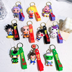 Q バージョンドラゴンボールキーホルダーシリコーン孫悟空人形ペンダントアニメ漫画キャラクターペンダントギフト卸売
