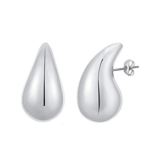 Amazon Best Selling Extra Large Water Drop Earrings Women's Stainless Steel Gold Plated Ring Teardrop Earrings European and American Fashion Earrings