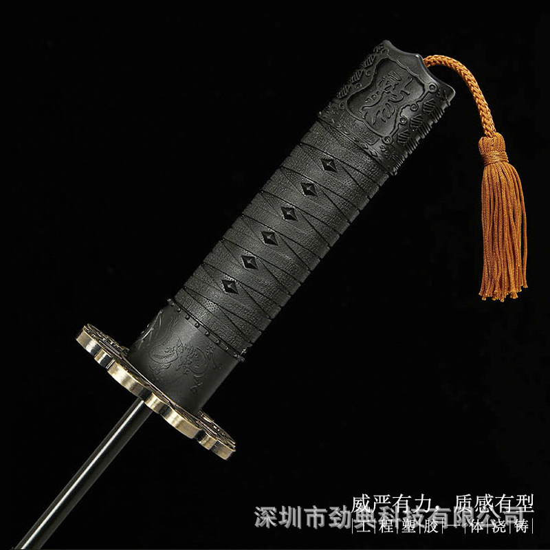 En stock venta al por mayor completo-automático plegable resistente al viento reforzado engrosado creativo Samurai cuchillo mango paraguas Samurai japonés