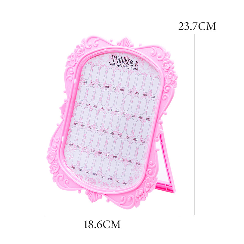 Tablero de exhibición de manicura con tapa Tarjeta de papel de doble cara Soporte de soporte de exhibición a prueba de polvo Pantalla de placa de color de pegamento de aceite de uñas de fototerapia