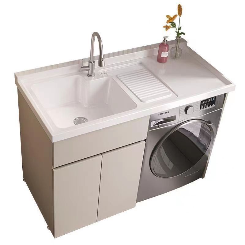 Balcony Honeycomb Aluminum Washing Machine Cabinet Combination with Integrated Drum Washing Sink, Basin, and Washboard Bathroom Cabinet Balcony Honeycomb Aluminum Washing Machine Cabinet Combination with Integrated Drum Washing Sink, Basin, and Washboard Bathroom Cabinet