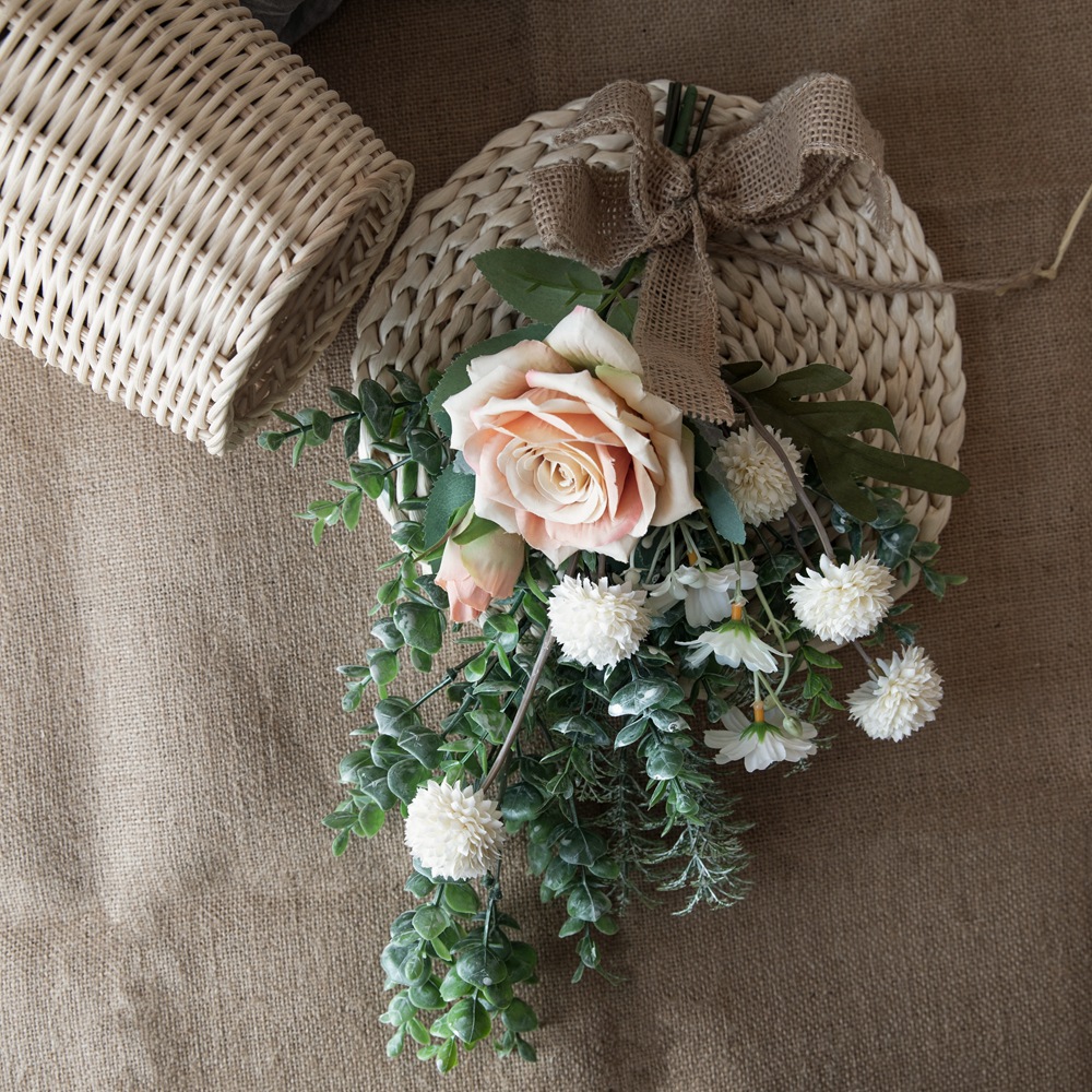 南國玫瑰蒲公英牆掛仿真花家居裝飾花手捧花牆飾牆掛CF01104