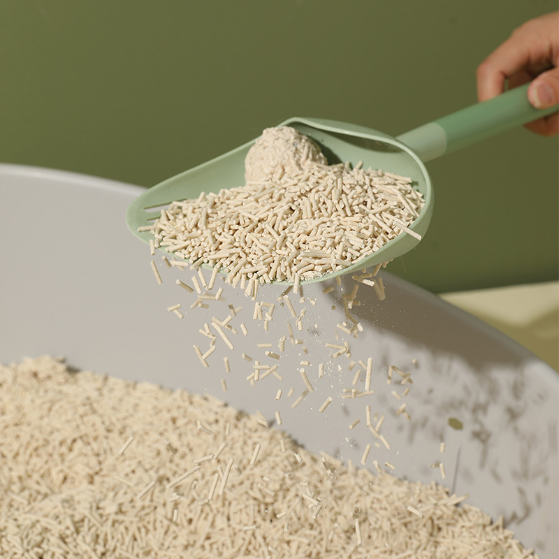 Pala de arena para gatos pala de arena para gatos artefacto taburete de gato grande pala agujero fino mango largo bentonita pala de arena para gatos suministros para mascotas