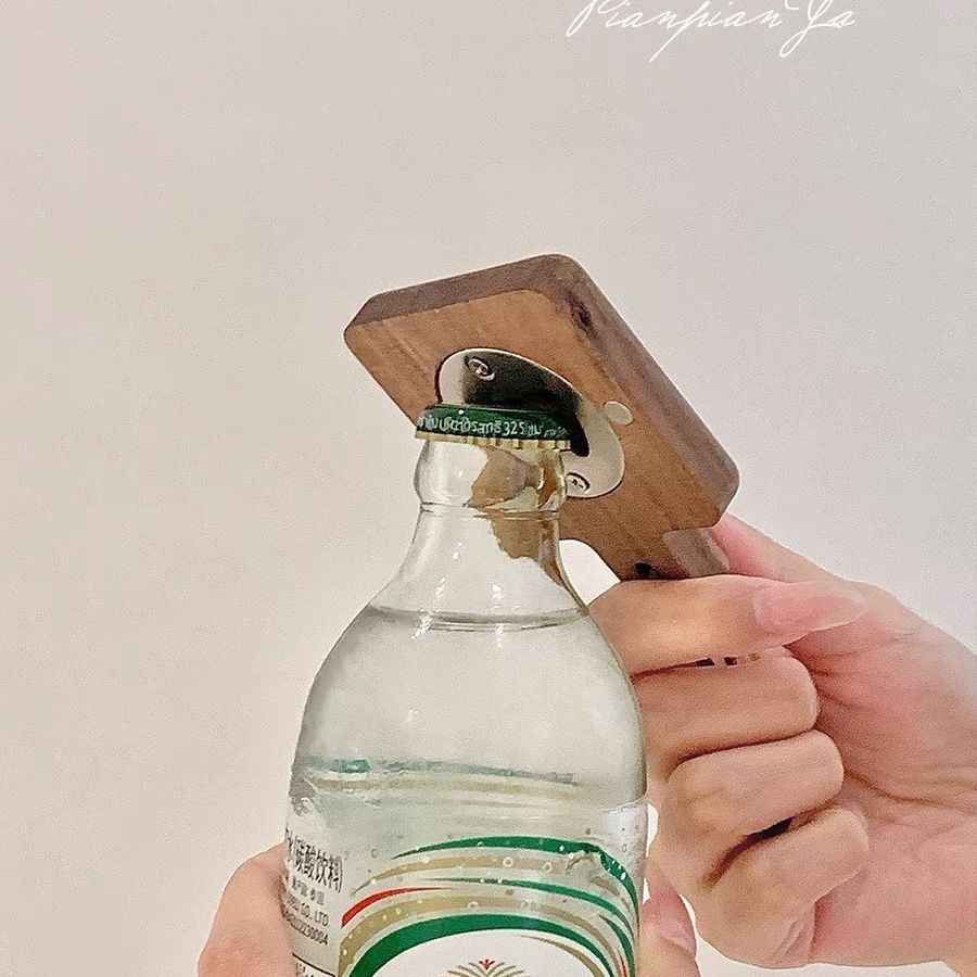 아카시아 나무 병따개 일본식 나무 동물 자기 맥주 소다 병따개 재미 가구 개방 유물