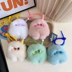 Cute original handmade rex rabbit fur pendant plush car keychain doll doll schoolbag pendant gift