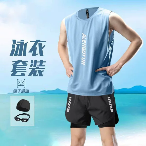 Men's Swimwear New Style Water Swimwear Vest Top Adult Youth Swimming Suit Seaside Swim Trunks Hot Spring