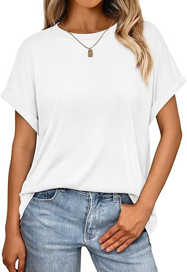 Damen T-shirt Mit Rundhalsausschnitt Für Den Sommer Locker_voghion.com