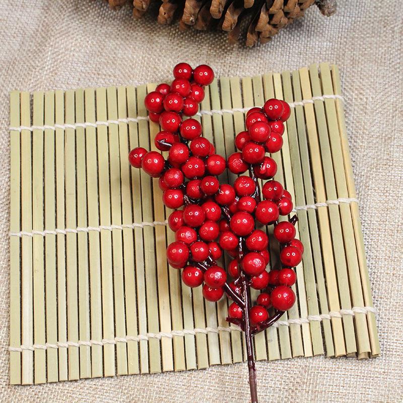 Navidad simulación de fruta roja baya roja decoración de Navidad la enfermedad de amor espuma de fruta roja Rama Nueva Garland Accesorios
