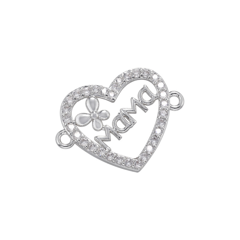 2g Weight Pendant Jewelry Making Type Zircon Inlay Material DIY Jewelry Accessories Classification 1 Piece Quantity Brass Material Letter, Heart Shape Pattern Plating, Inlay Design Simple Style Style 1 Piece Brass Zircon Letter Heart Shape Pendant 9